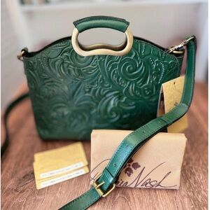 Patricia Nash Valletta green soft handle satchel NWT